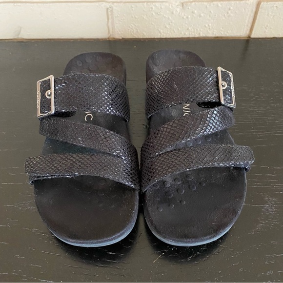 Vionic Skylar Women's Adjustable Slide Orthotic Comfort Sandal Black Size 8 - Picture 3 of 7